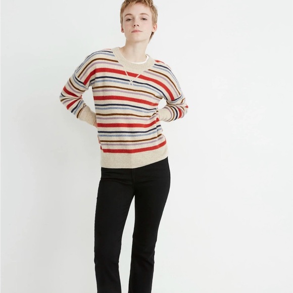 Madewell Red and Blue Crew Neck Sweater - Picture 2 of 5